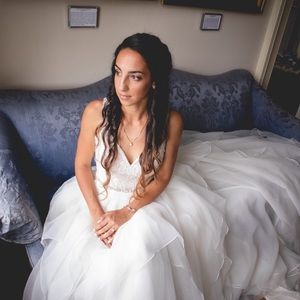 GARZA BALL GOWN WEDDING DRESS W DOUBLE STRAPS - IVORY (sold out at DB)